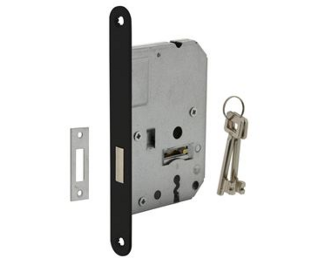 Woningbouw klavier kastslot 55 mm zwart