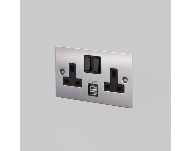 2G Socket + USB 3.1A/Steel