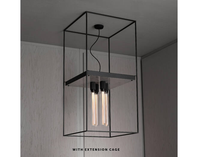 Caged Ceiling 4.0 - Polished White Marble/Buster Bulb Tube