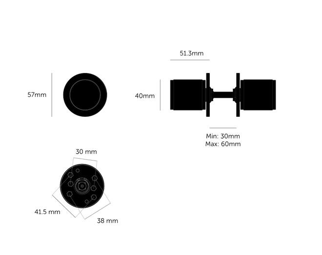 Door Knob Set/Linear/Steel