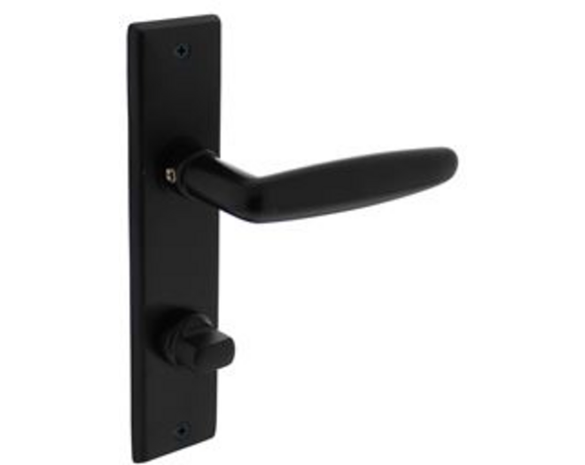 Deurkruk Sophie met schild 181x41x7mm WC63/8mm mat zwart
