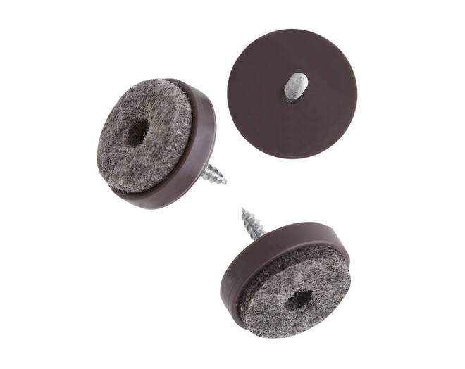 Silentaglijder kunststof 20mm bruin met bruin vilt