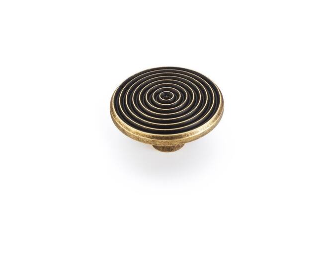 Knop LAPS verguld 45mm rond met ribbels