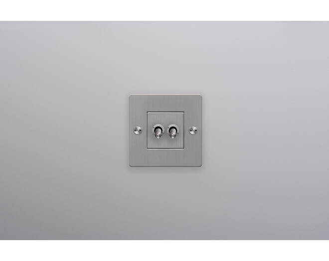 EU 1G Double Toggle Switch/w/out B+P Logo/Steel