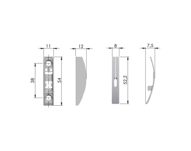 Klepbevestiging KIARO EASY opschroef, wit