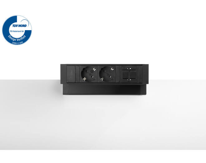 Power Desk Up 2x 230V, 1x Keystone