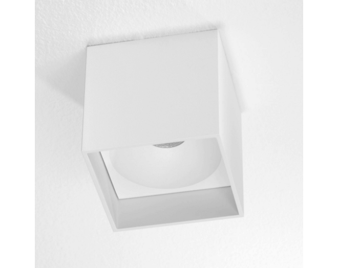 Plafondspot Almeria vierkant opbouw wit dimbaar IP20