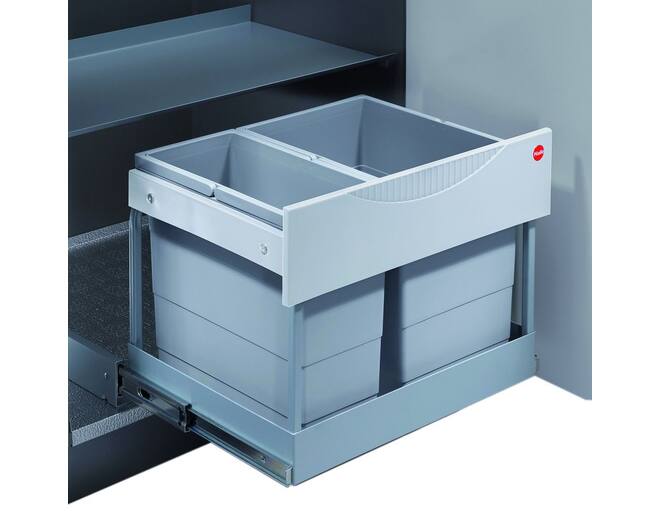 Inbouwafvalemmer Tandem, 30L,1x 12 + 1 x 18 liter