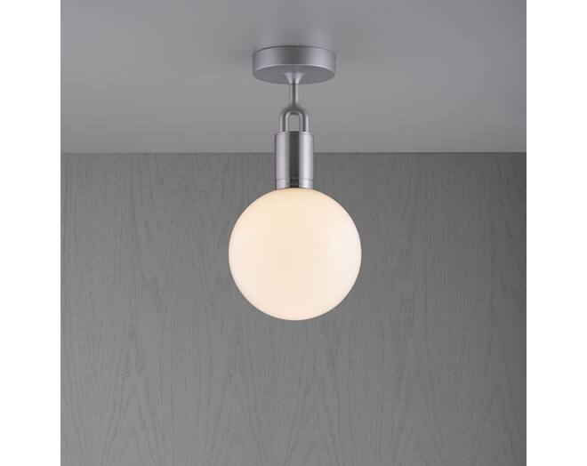 Forked Ceiling/Steel/Medium Opal Globe