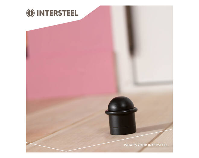 Deurstop met ring mat zwart