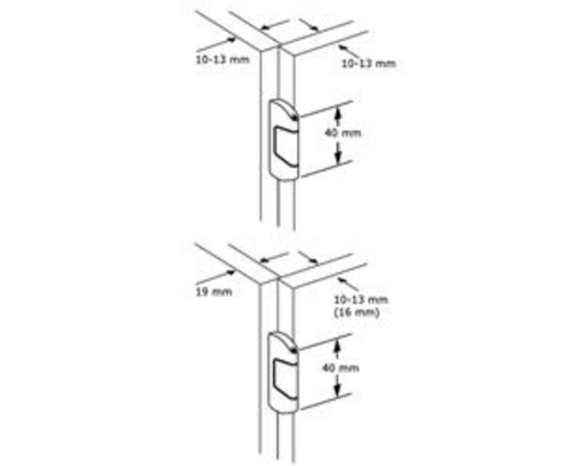 Scharnier voor volkern deur 1/2 opleg 7mm, deurdikte 10-13mm