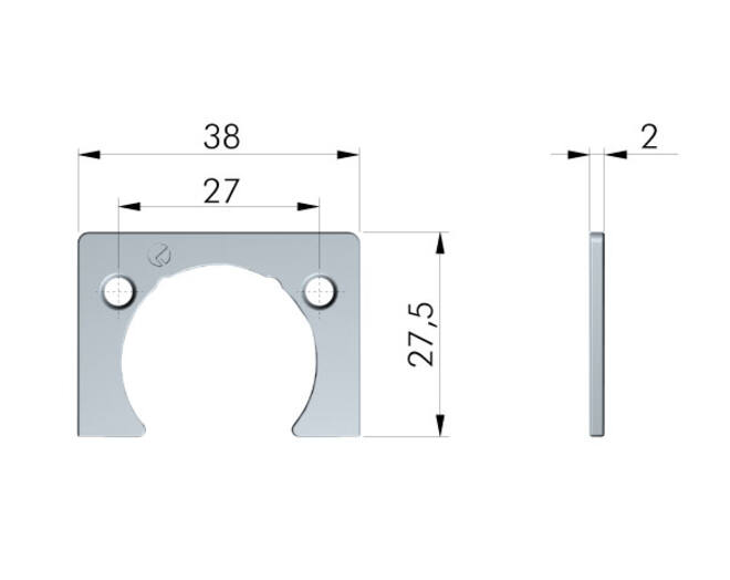 Kimana afstandsplaatje 2mm grafiet