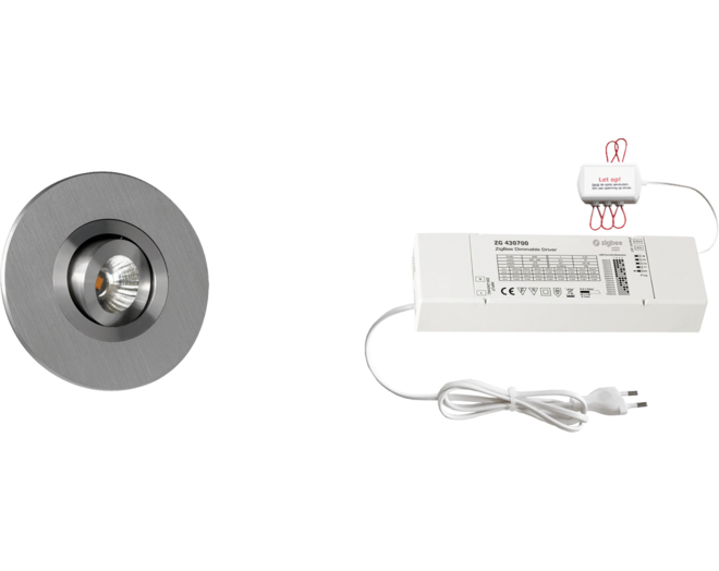 4x Monza rond Alu DTW 3000K-2200K + 4x verl + ZigBee