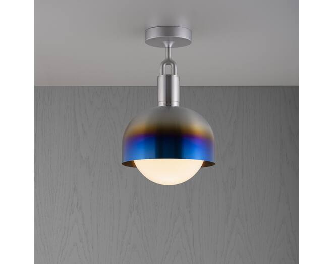 Forked Ceiling/Steel/Medium Burnt Steel Shade/Medium O