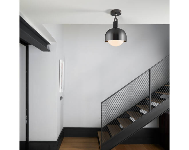 Forked Ceiling/Steel/Medium Burnt Steel Shade/Medium O