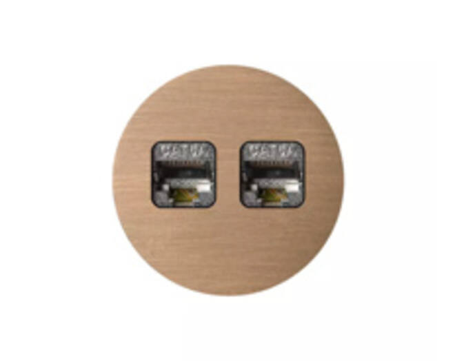 Rond 2.0 Data port  2 Keystones- t.less - light bronze