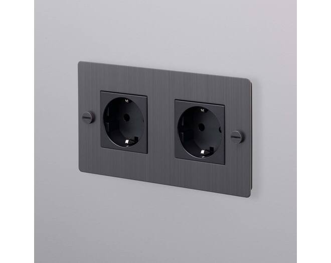 EU 2G Socket/Schuko Type F/Smoked Bronze