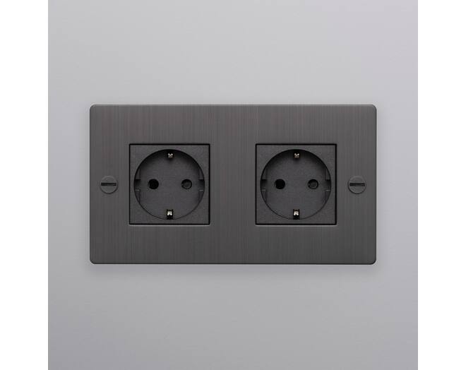 EU 2G Socket/Schuko Type F/Smoked Bronze