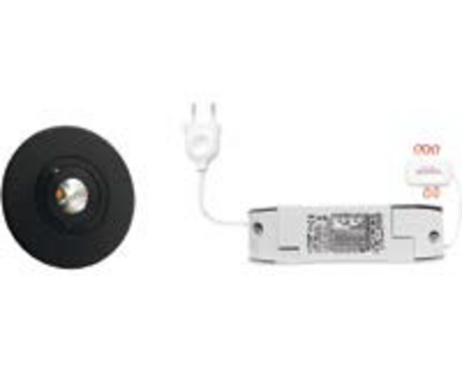 2x Monza rond  zwart + 2 x verlengsnoer + Driver