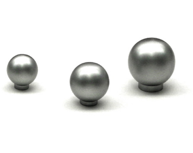 Knop diameter 20mm aluminium mat, hoogte 22mm