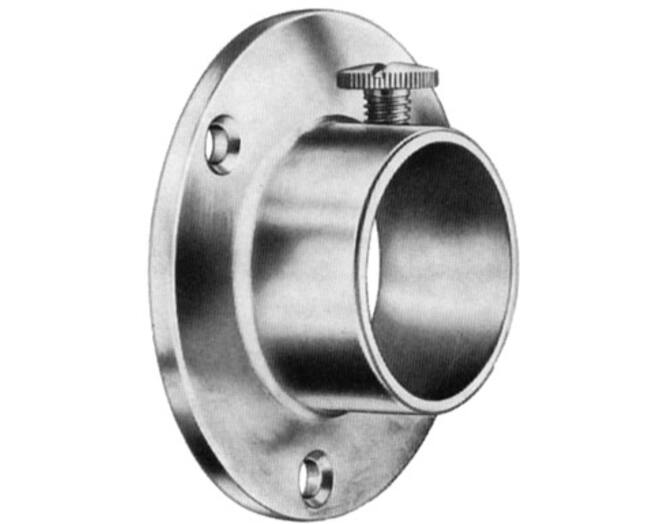 Roedehouder chroom voor roede 25mm, inclusief klemschroef