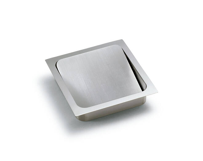Afvaldoorlaat 170x170mm RVS mat met soft close deksel