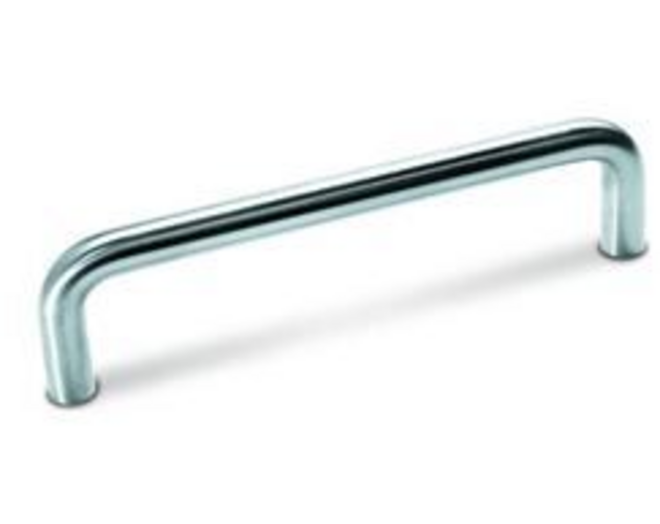 Greep 10x64mm recht glans chroom, totale lengte 74mm