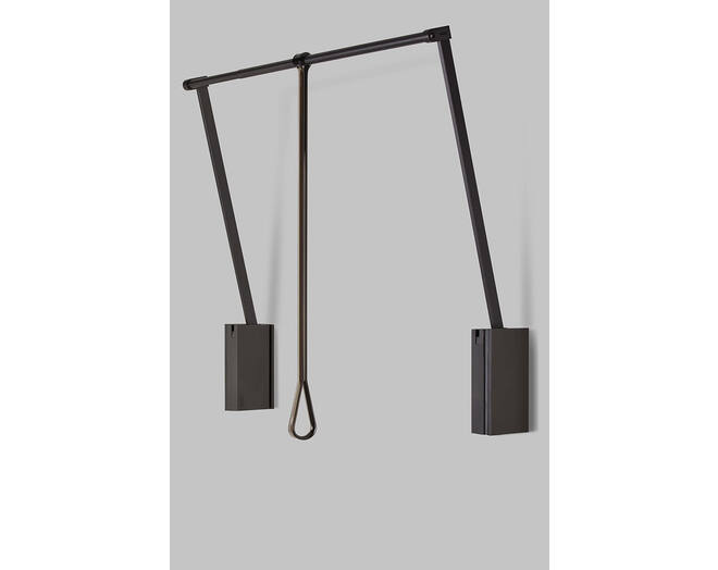 Garderobelift met dubbele soft close 560-950mm bruin/bruin