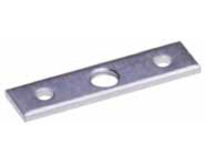 Plaat M10 verzinkt, 60 x 16 x 3mm,  gatafstand 40mm