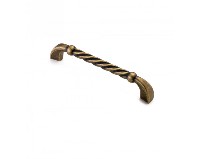 Greep ROPE antiek messing 114x13x27mm, hartmaat 96mm