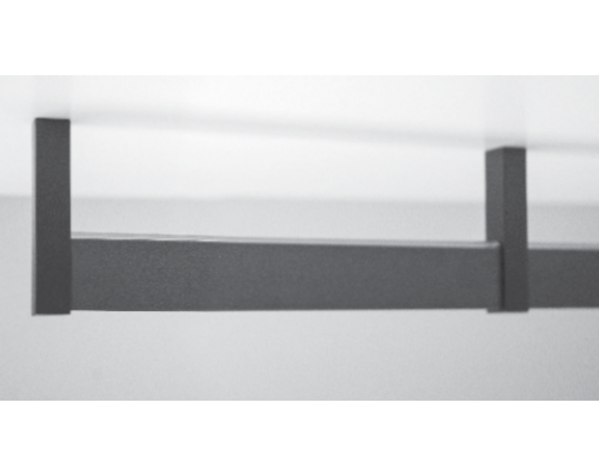 Middensteun voor roede 30x10mm, mat zwart RAL9005 H=78.5mm