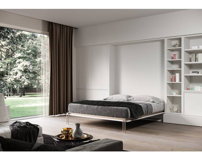 Opklapbed verticaal 93x202cm smalle naad, matras 90x200cm