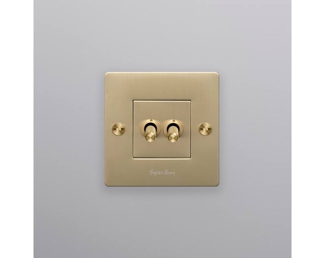 EU 1G Double Toggle Switch/w/ B+P Logo/Brass