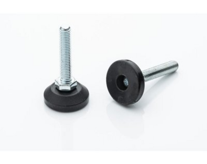 Stelvoet M8x40mm met binnenzeskant met beweegbare kst.voet