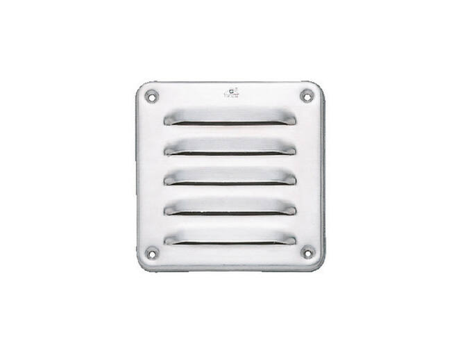 Luchtrooster mat RVS 115x115mm, 5 sleuven