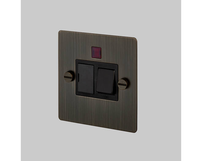 13A Dp Switched Fcu w/ Neon - Smoke - Black Interior