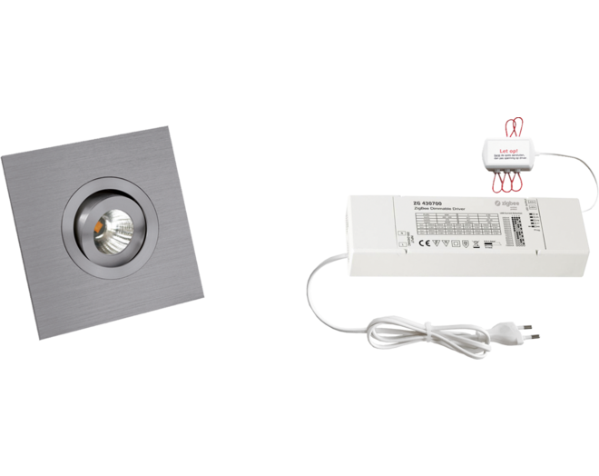 4x Monza vierkant Alu DTW 3000K-2200K+4x verl+ZigBee
