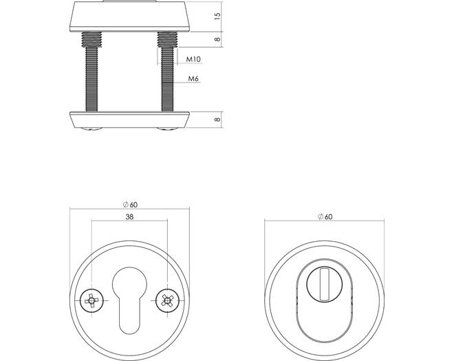 Veiligheidsrozet SKG3 rond+kerntrekbev. aluminium zwart