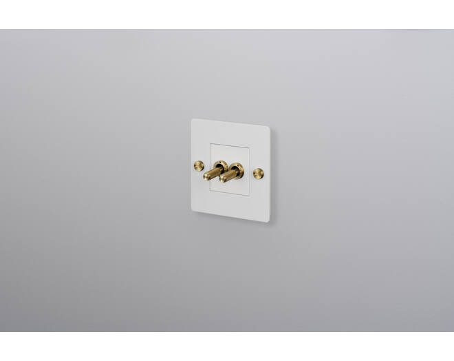 EU 1G Double Toggle Switch/w/out B+P Logo/White