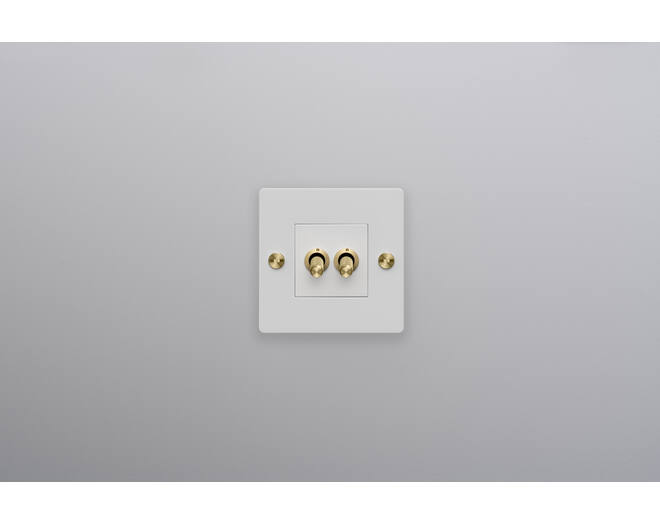 EU 1G Double Toggle Switch/w/out B+P Logo/White