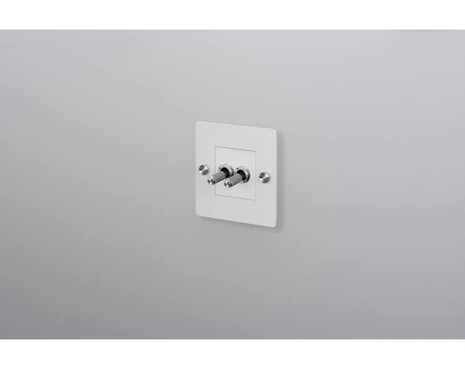 EU 1G Double Toggle Switch/w/out B+P Logo/White