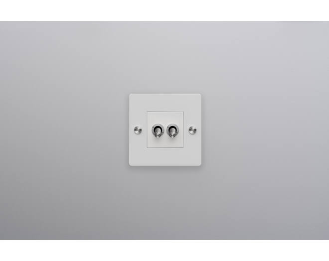 EU 1G Double Toggle Switch/w/out B+P Logo/White