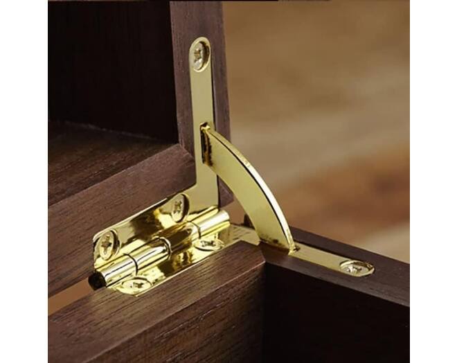 Vierhoekscharnier 30x33mm vermessingd, 90 graden