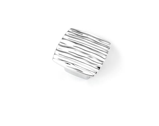 Knop ROUGH glans chroom 42x42mm