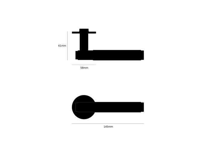 Door Handle Set/Unsprung/Cross/Steel