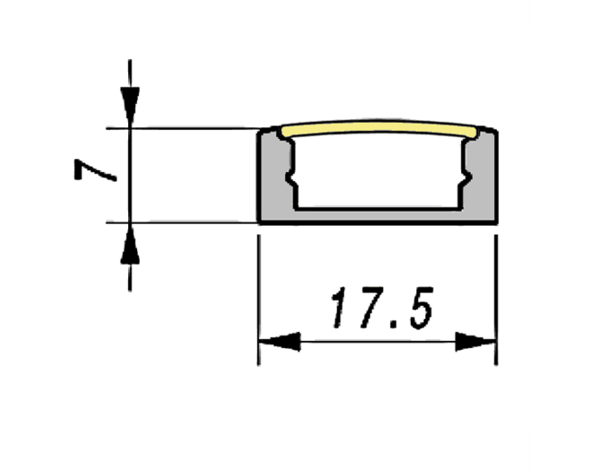 MC07 aluminium 24V Lengte: