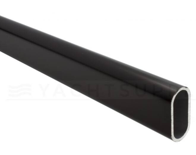 Roede 30x14mm aluminium mat zwart, lengte 1500mm