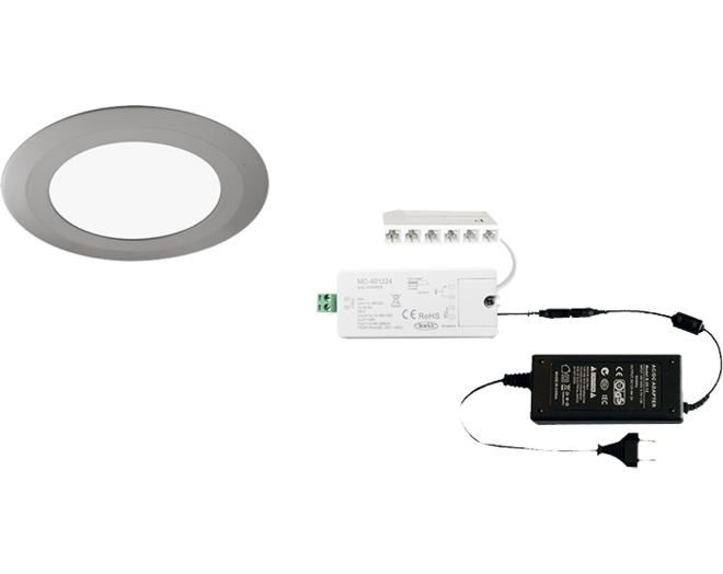 1x Date RVS Look 12V + MC-Easy + Driver 24W