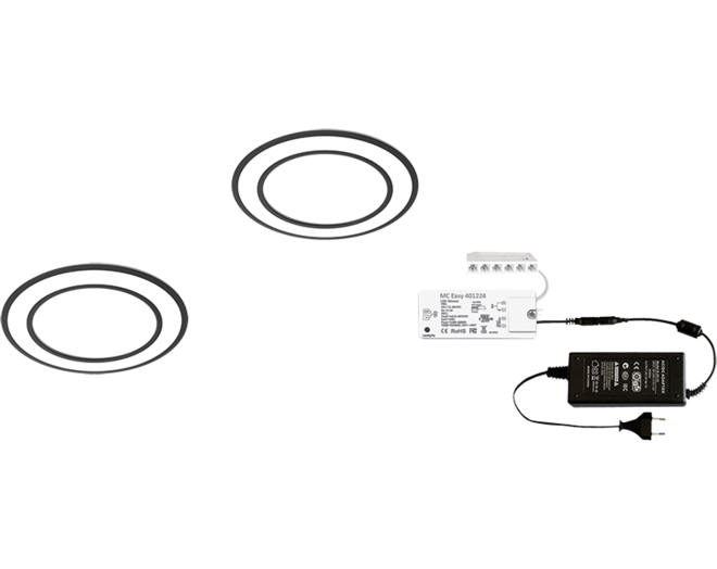 1 x Holl BH mat zwart 24V + MC-Easy + Driver 24W