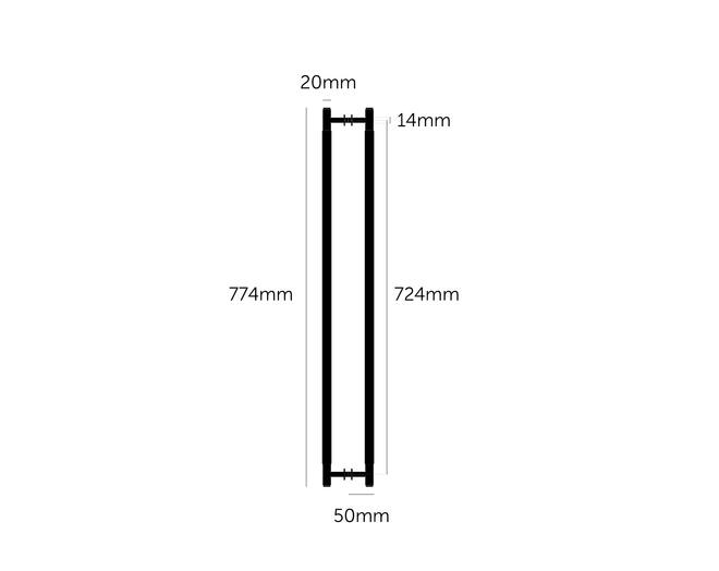 Closet Bar 774Mm/Double-Sided/Black